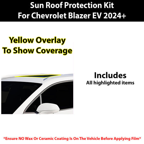 Fits Chevrolet Blazer EV 2024+ Precut Premium Sunroof Panoramic Roof Protection Film Clear Bra Decal Film Kit