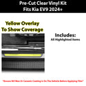 Fits KIA EV9 2024+ Precut Door Sill Premium Paint Protection Film PPF Decal Film Kit Cover, Gloss Black Carbon Fiber