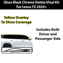 Vinyl Chrome Delete Blackout Decal Stickers Overlay Film Fits Lexus TX 2024-2025