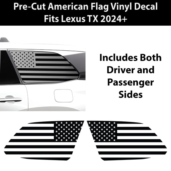 Quarter Window American Flag Vinyl Decal Stickers Fits Lexus TX 2024 2025