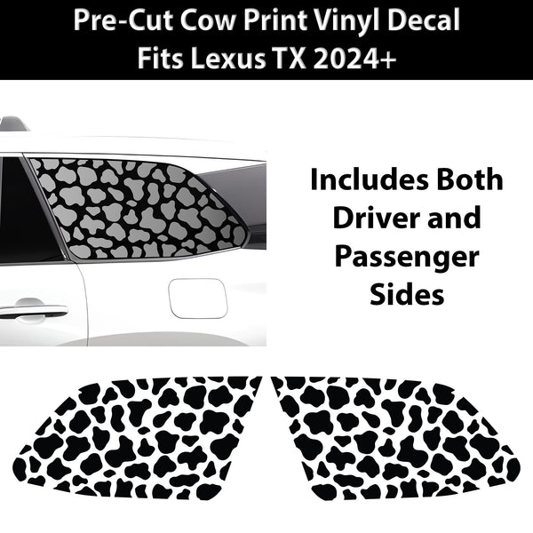 Animal Leopard Cheetah Cow Quarter Window Vinyl Decal Stickers Fits Lexus TX 2024 2025