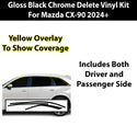 Vinyl Chrome Delete Side Window Trim Front Grille Blackout Decal Stickers Overlay Film Fits Mazda CX-90 2024-2025