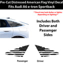 American Flag Quarter Window Decal for Audi A6 S6 e-tron 2025-2027 – Precut Matte Black Vinyl