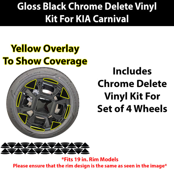 Vinyl Chrome Delete Grille Side Window Rear Blackout Decal Stickers Overlay Film Fits Kia Carnival 2022-2025