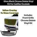 Vinyl Chrome Delete Side Window Blackout Decal Stickers Overlay Film Fits Cadillac Escalade 2021-2024