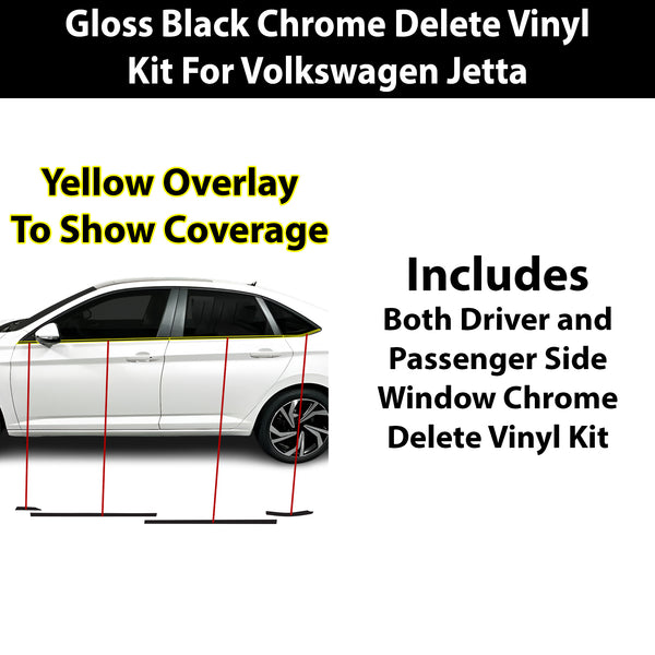 Fits Volkswagen Jetta 2025-2026 Vinyl Chrome Delete Grille Blackout Decal Stickers Overlay Film