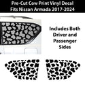 Animal Leopard Cheetah Cow Window Vinyl Decal Stickers Fits Nissan Armada 2017-2024