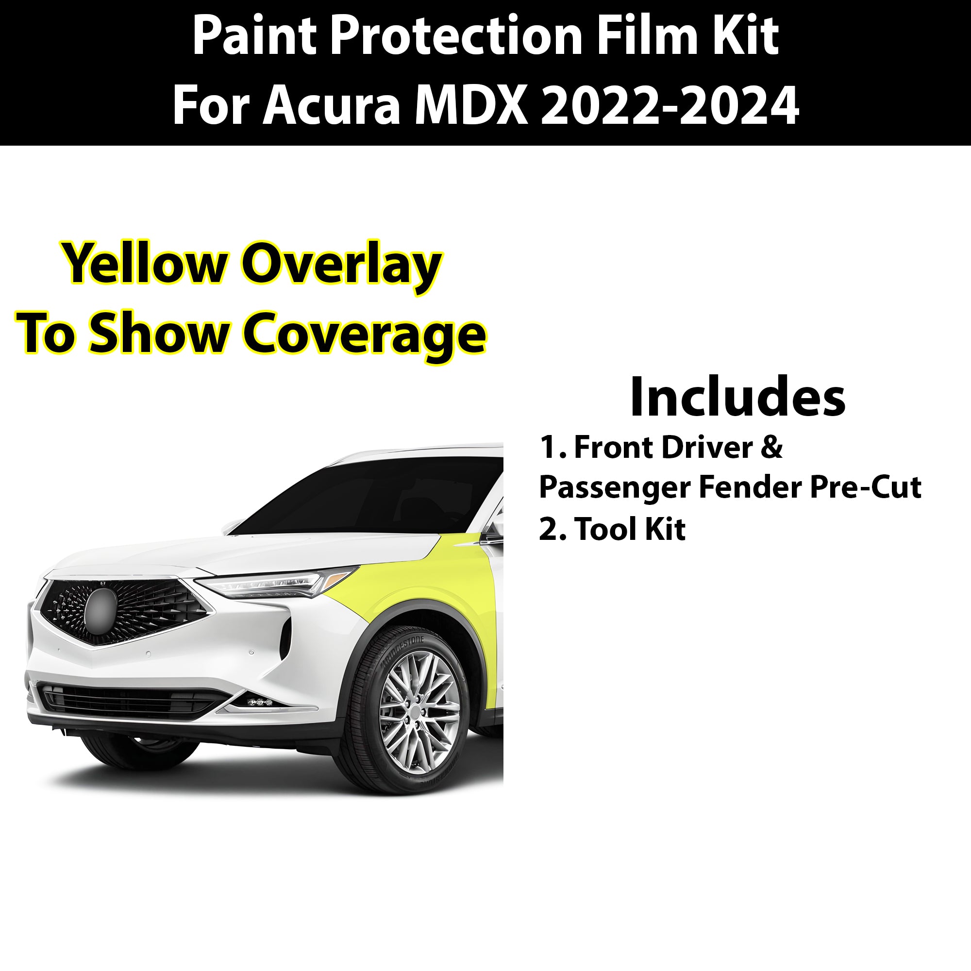 Precut Premium Paint Protection Film Clear Bra PPF Decal Film Kit Cover Fits Acura MDX 2022 - 2024 - Bogar Tech Designs