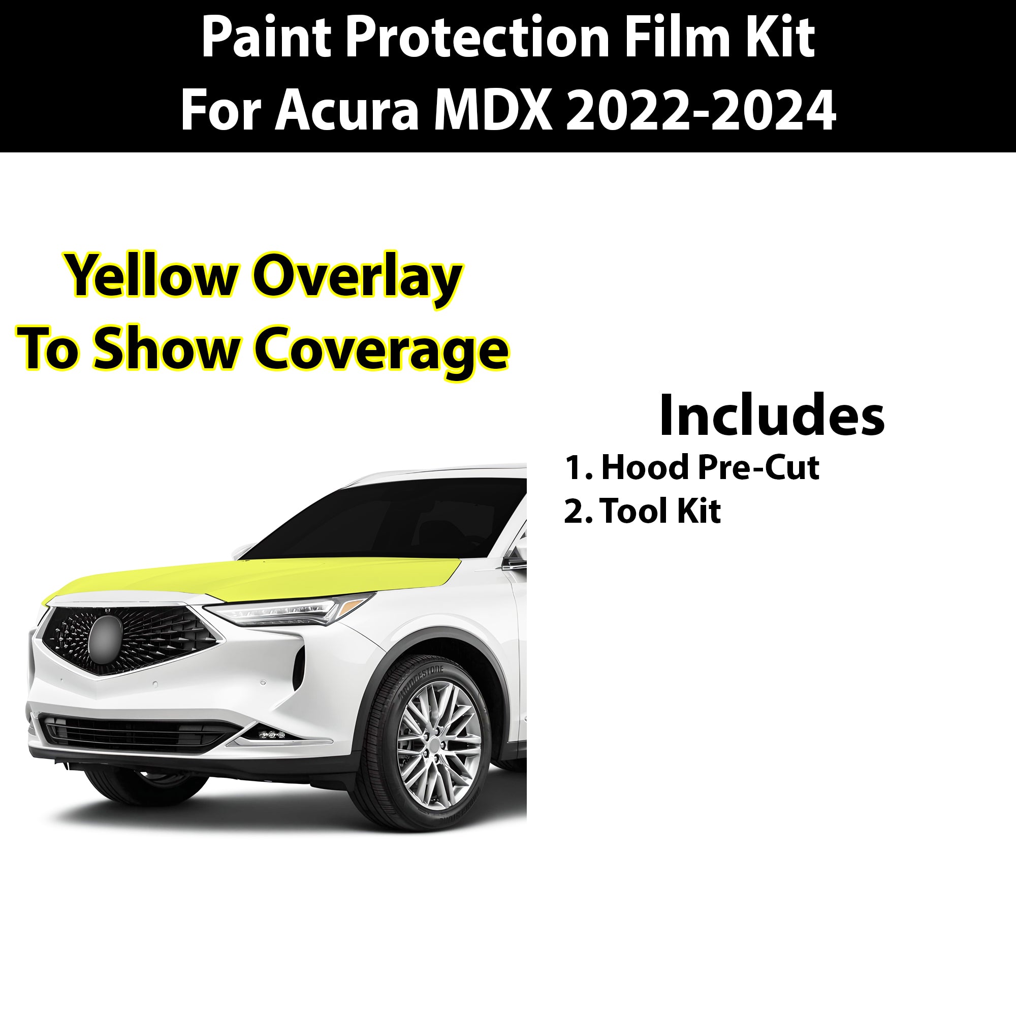 Precut Premium Paint Protection Film Clear Bra PPF Decal Film Kit Cover Fits Acura MDX 2022 - 2024 - Bogar Tech Designs