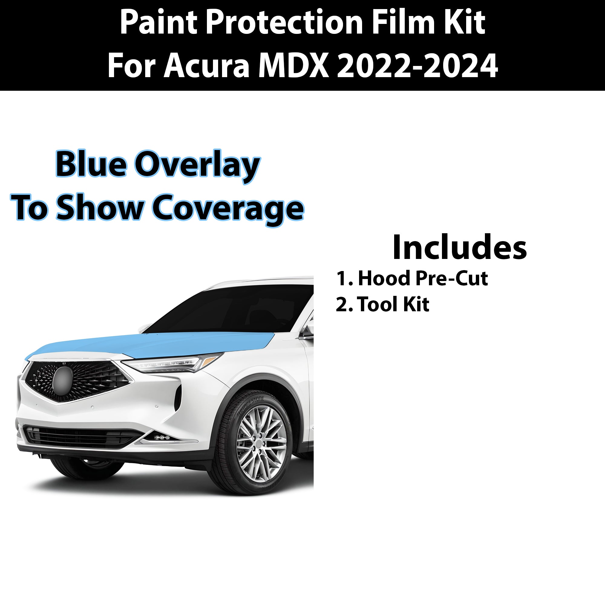 Precut Premium Paint Protection Film Clear Bra PPF Decal Film Kit Cover Fits Acura MDX 2022 - 2024 - Bogar Tech Designs