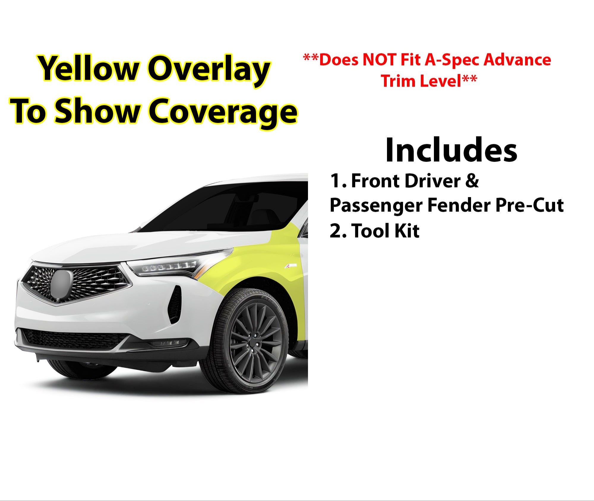 Fits Acura RDX 2022 - 2024 Precut Premium Paint Protection Film Clear Bra PPF Decal Film Kit - Bogar Tech Designs