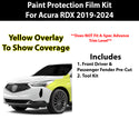 Fits Acura RDX 2019-2024  Precut Premium Paint Protection Film Clear Bra PPF Decal Film Kit