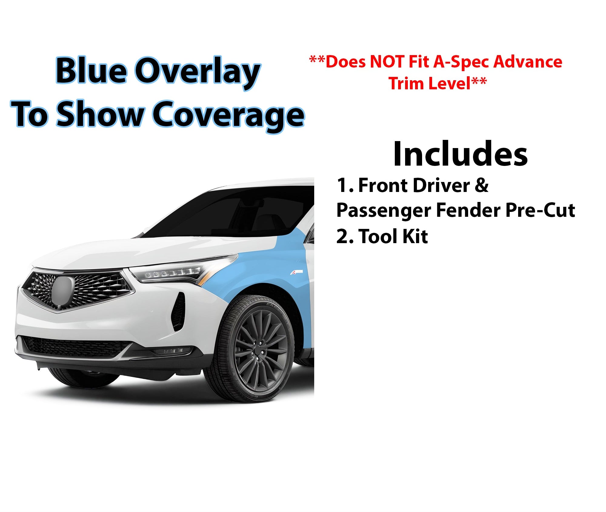Fits Acura RDX 2022 - 2024 Precut Premium Paint Protection Film Clear Bra PPF Decal Film Kit - Bogar Tech Designs