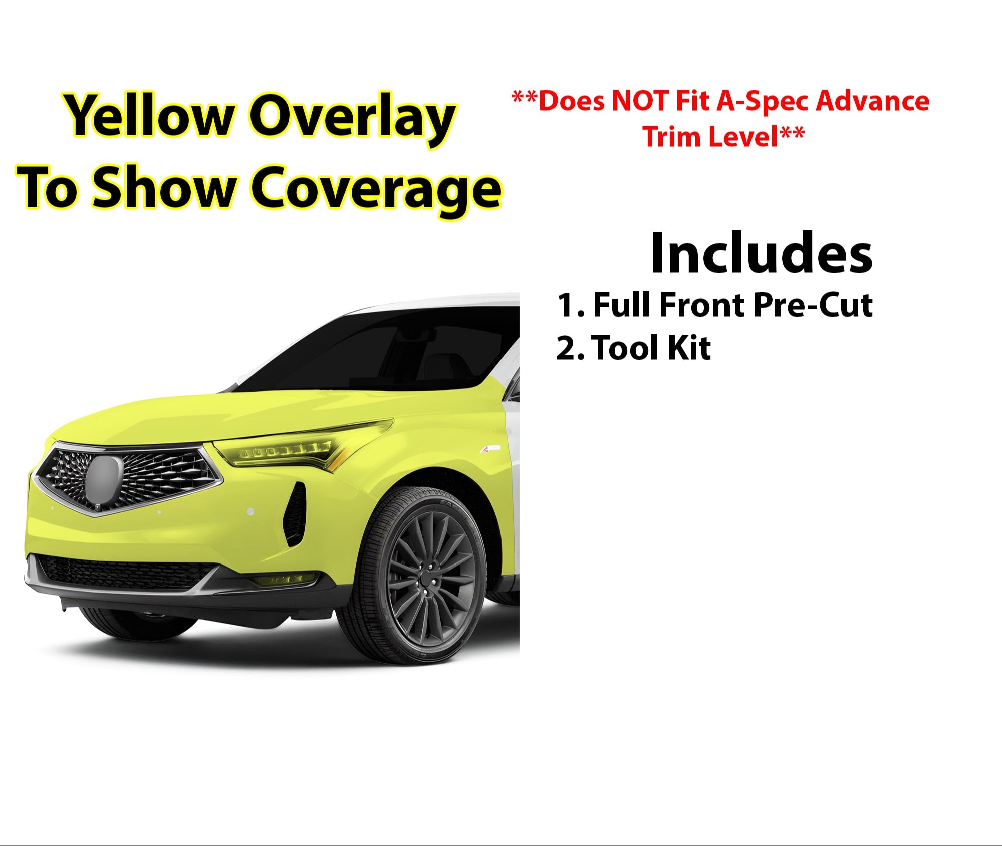 Fits Acura RDX 2022 - 2024 Precut Premium Paint Protection Film Clear Bra PPF Decal Film Kit - Bogar Tech Designs