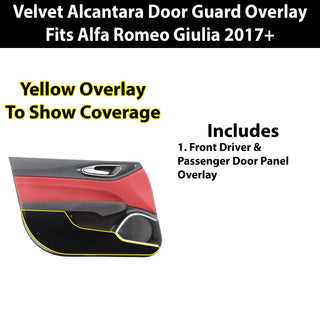 Fits Alfa Romeo Giulia 2024+ Alcantara Anti Kick Door Panel Protection Decal Stickers Overlay, Black Red Pink Yellow Purple