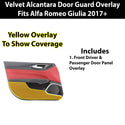 Fits Alfa Romeo Giulia 2024+ Alcantara Anti Kick Door Panel Protection Decal Stickers Overlay, Black Red Pink Yellow Purple