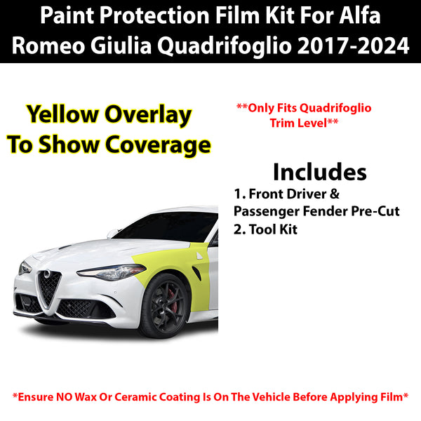 Fits Alfa Romero Giulia 2017+ Precut Premium Paint Protection Film Clear Bra PPF Decal Film Kit