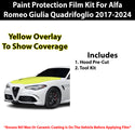 Fits Alfa Romero Giulia 2017+ Precut Premium Paint Protection Film Clear Bra PPF Decal Film Kit