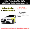 Fits Alfa Romeo Giulia 2022+ Precut Premium Paint Protection Film Clear Bra PPF Decal Film Kit