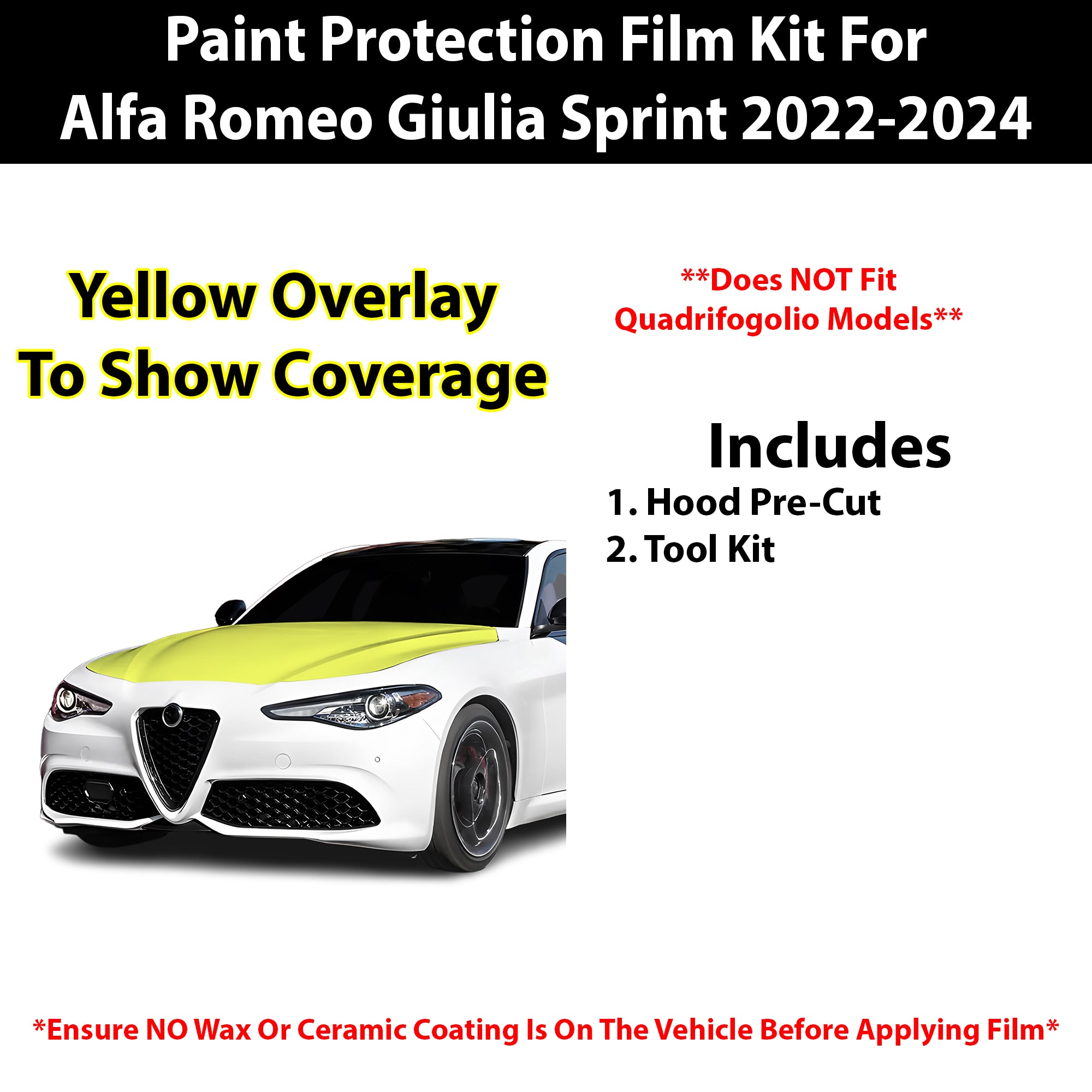 Fits Alfa Romeo Giulia 2022+ Precut Premium Paint Protection Film Clear Bra PPF Decal Film Kit - Bogar Tech Designs