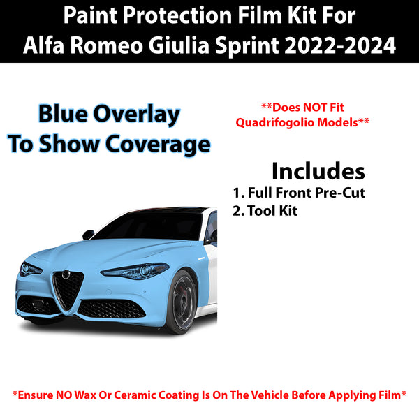 Fits Alfa Romeo Giulia 2022+ Precut Premium Paint Protection Film Clear Bra PPF Decal Film Kit