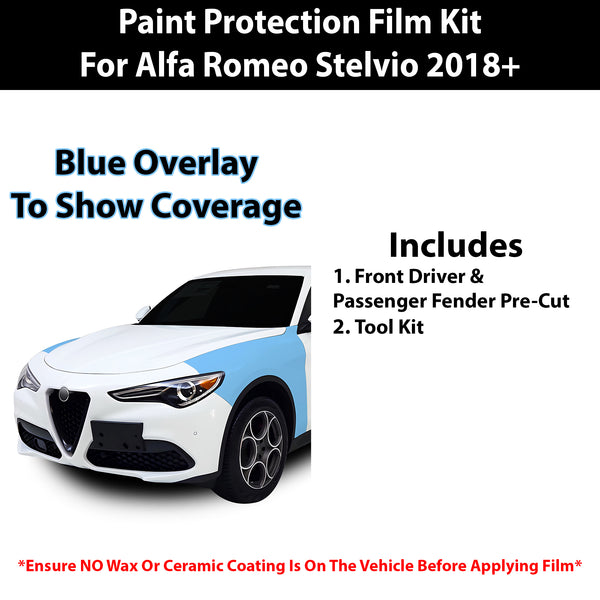 Fits Alfa Romeo Stelvio 2018+ Precut Premium Paint Protection Film Clear Bra PPF Decal Film Kit Coverage