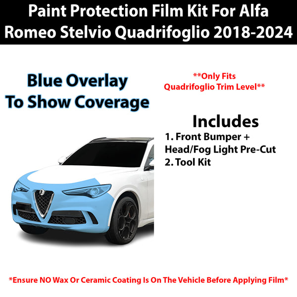 Fits Alfa Romeo Stelvio 2018+ Precut Premium Paint Protection Film Clear Bra PPF Decal Film Kit