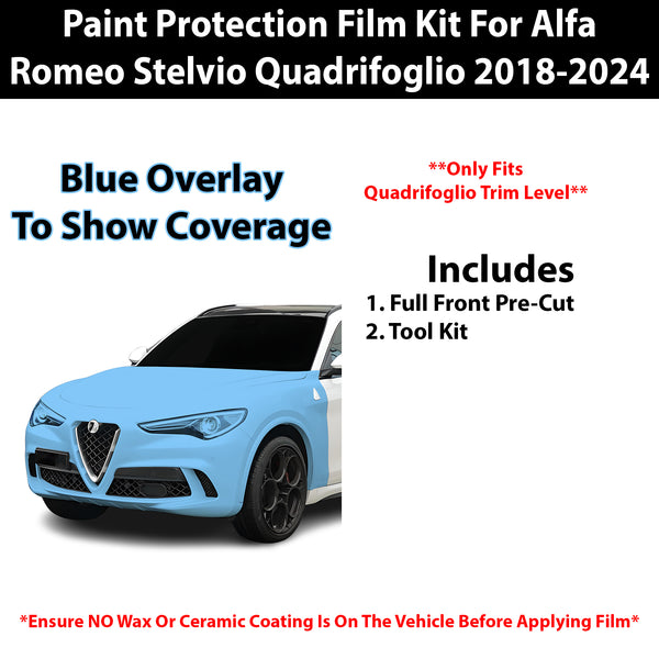 Fits Alfa Romeo Stelvio 2018+ Precut Premium Paint Protection Film Clear Bra PPF Decal Film Kit