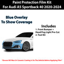 Fits Audi A5 Sportback 2020+ Precut Premium Paint Protection Film Clear Bra PPF Decal Film Kit