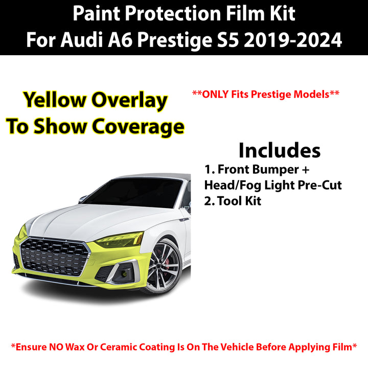 Fits Audi A6 2019+ Precut Premium Paint Protection Film Clear Bra PPF Decal Film Kit - Bogar Tech Designs