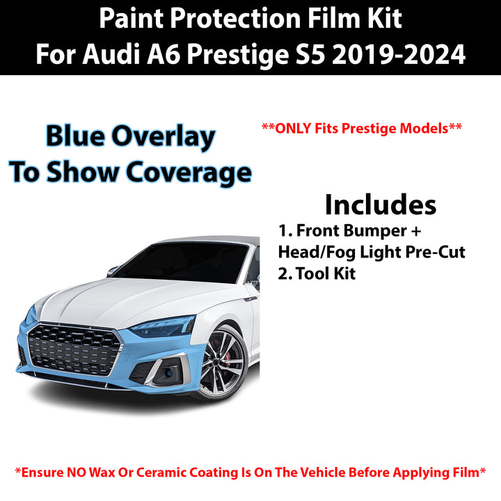Fits Audi A6 2019+ Precut Premium Paint Protection Film Clear Bra PPF Decal Film Kit - Bogar Tech Designs