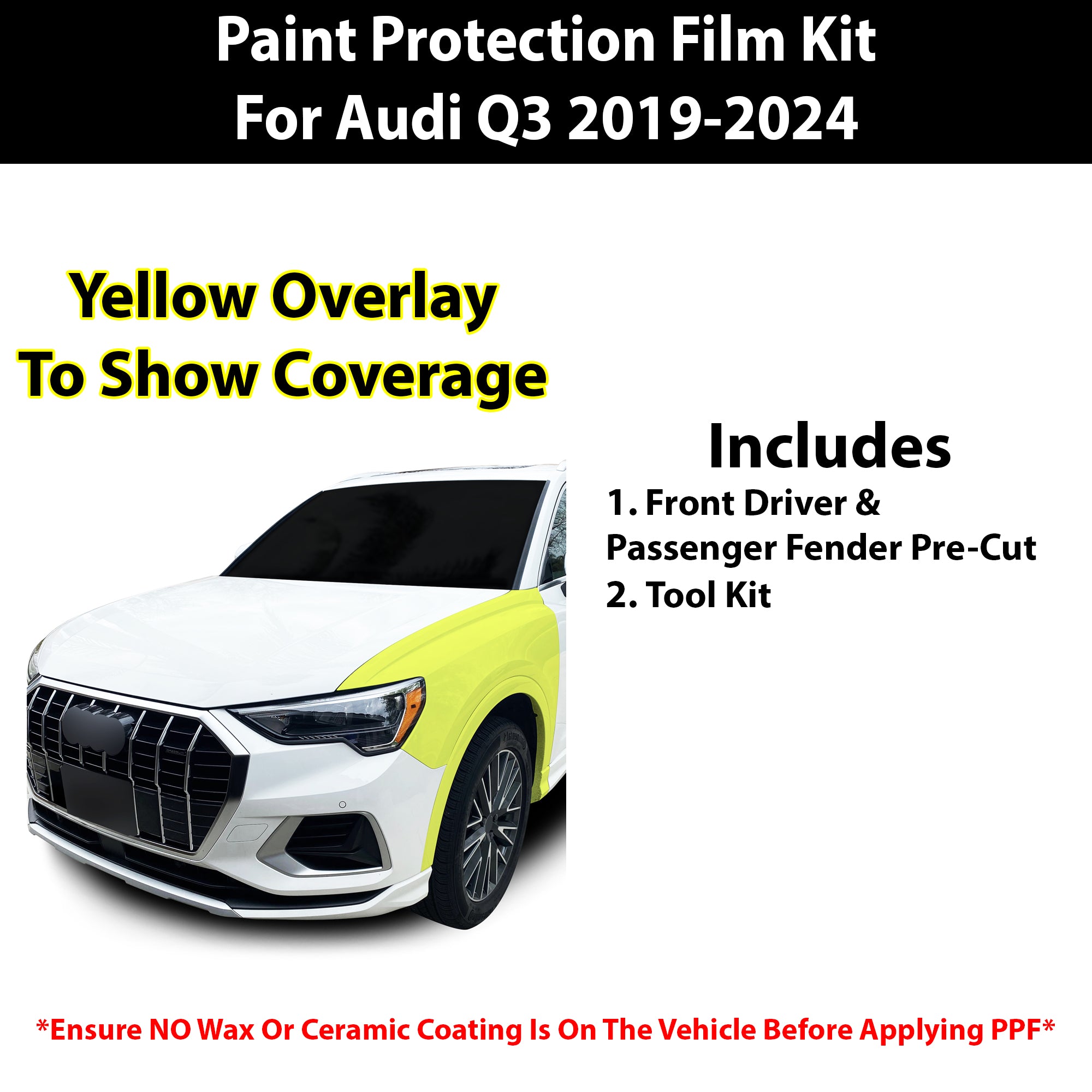 Fits Audi Q3 2019+ Precut Premium Paint Protection Film Clear Bra PPF Decal Film Kit - Bogar Tech Designs