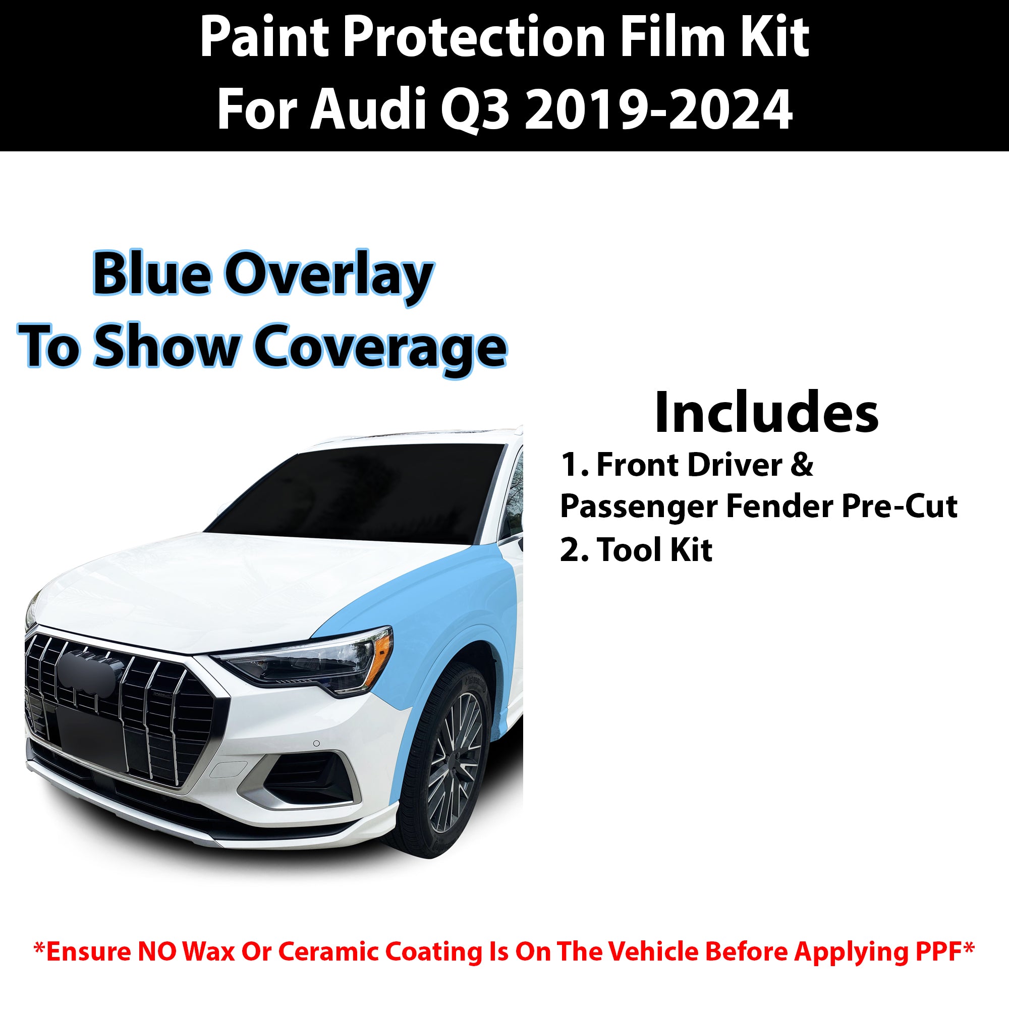 Fits Audi Q3 2019+ Precut Premium Paint Protection Film Clear Bra PPF Decal Film Kit - Bogar Tech Designs