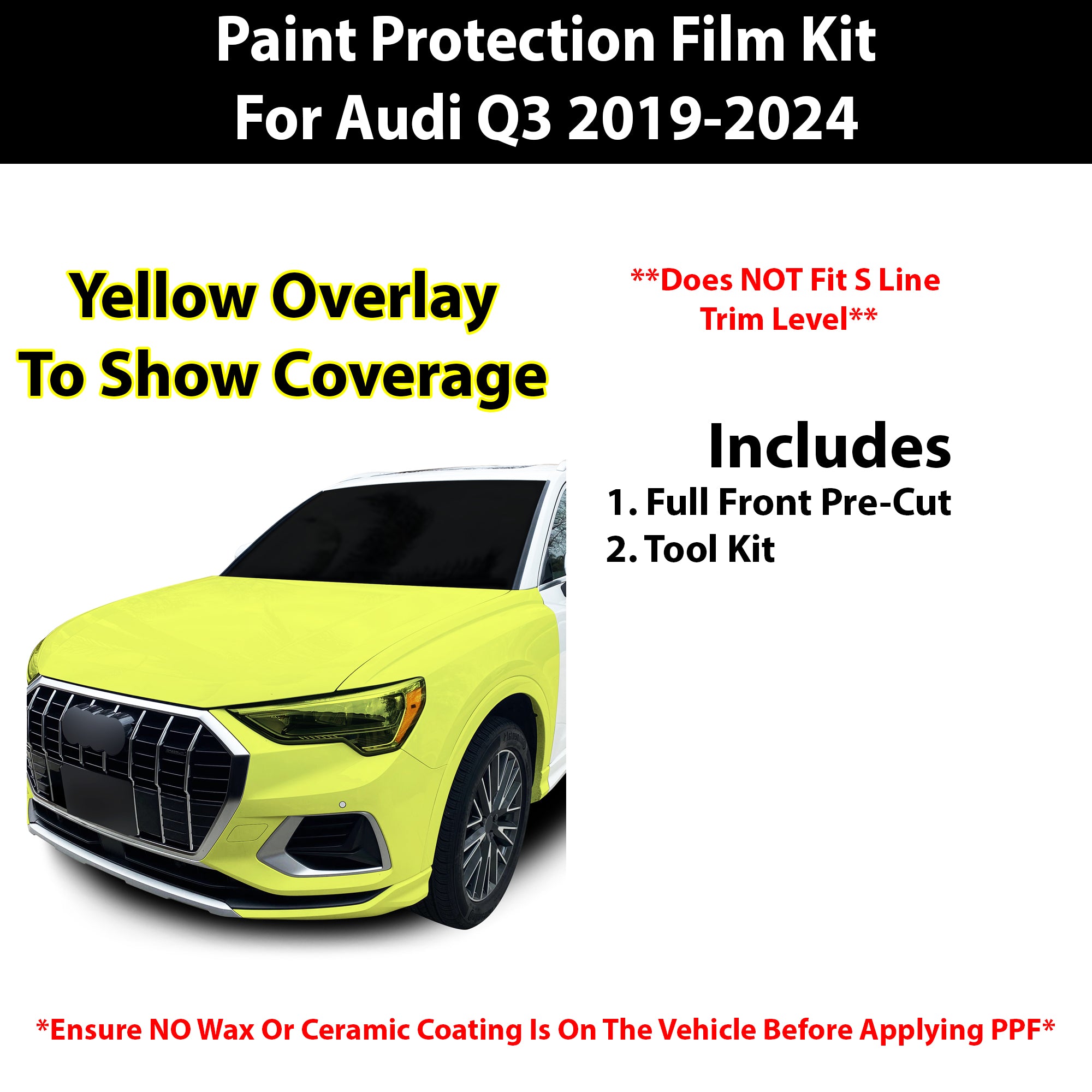 Fits Audi Q3 2019+ Precut Premium Paint Protection Film Clear Bra PPF Decal Film Kit - Bogar Tech Designs
