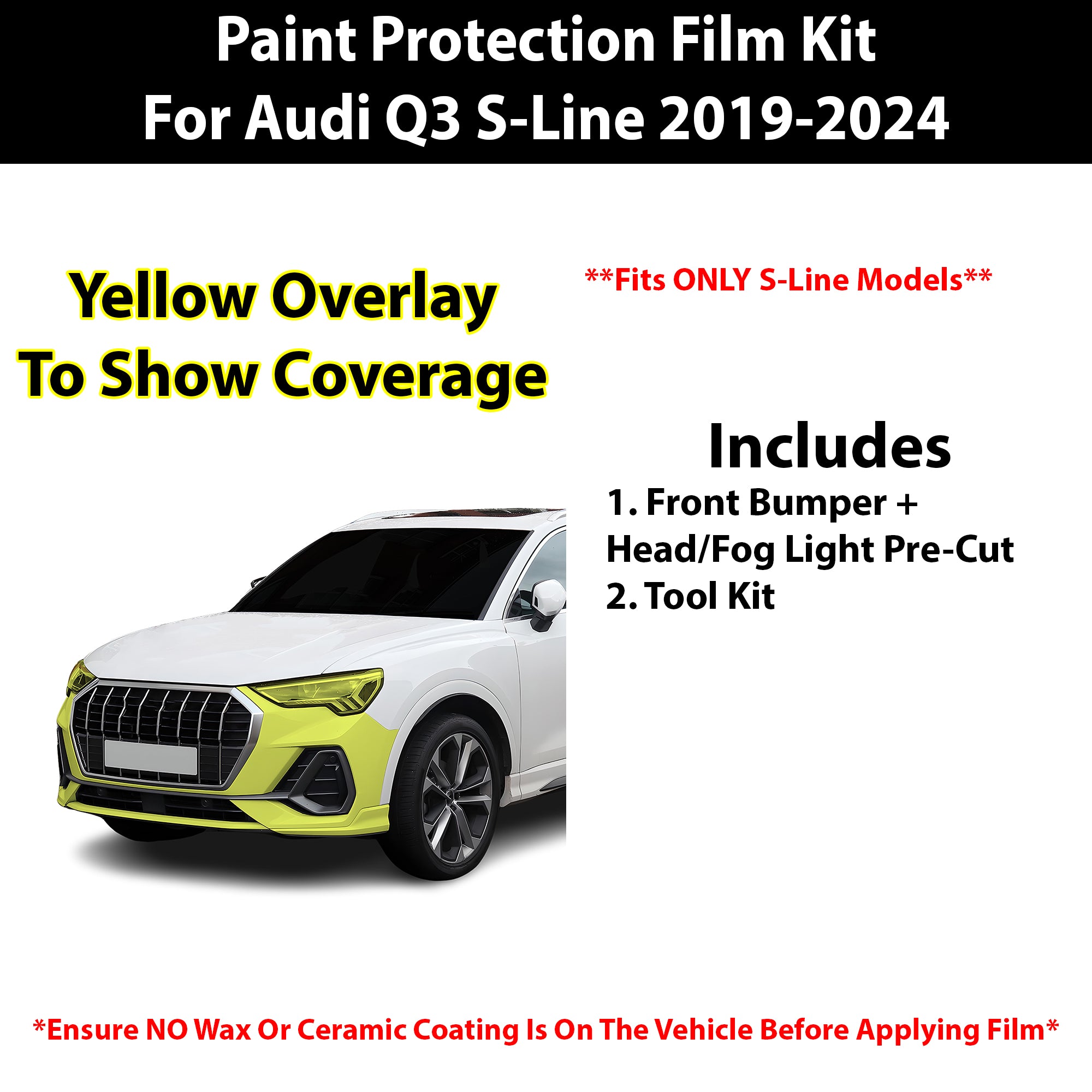 Fits Audi Q3 2019+ Precut Premium Paint Protection Film Clear Bra PPF Decal Film Kit - Bogar Tech Designs