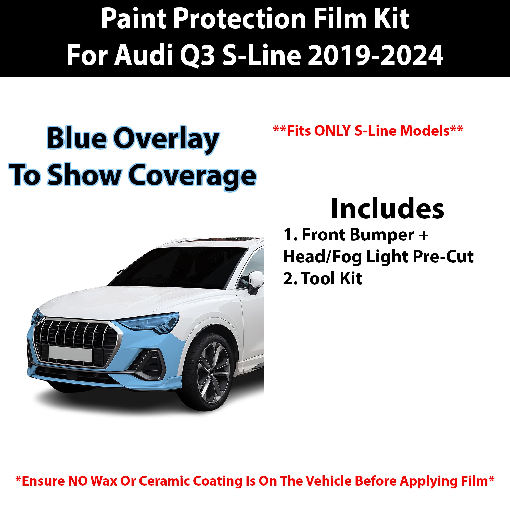 Fits Audi Q3 2019+ Precut Premium Paint Protection Film Clear Bra PPF Decal Film Kit - Bogar Tech Designs