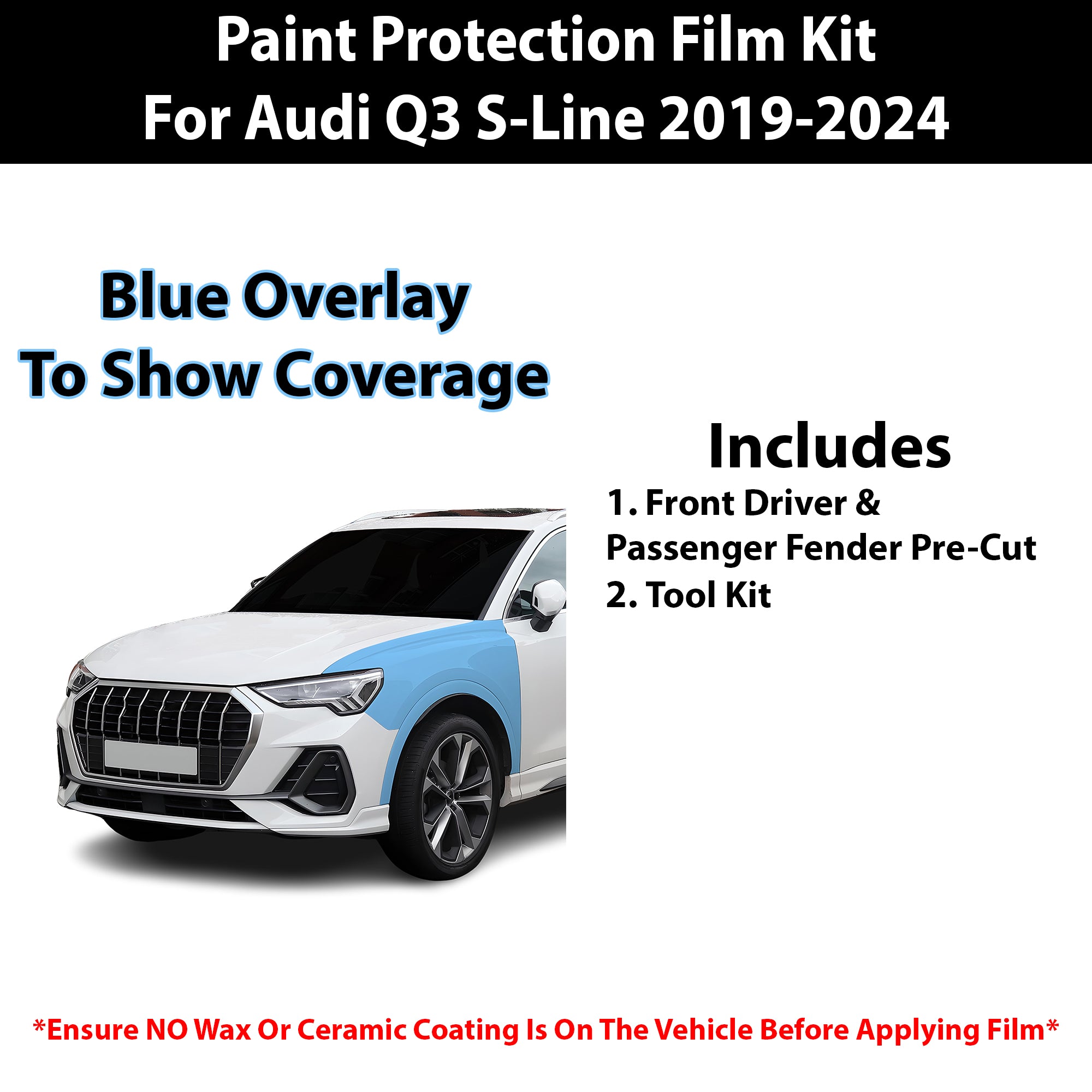Fits Audi Q3 2019+ Precut Premium Paint Protection Film Clear Bra PPF Decal Film Kit - Bogar Tech Designs