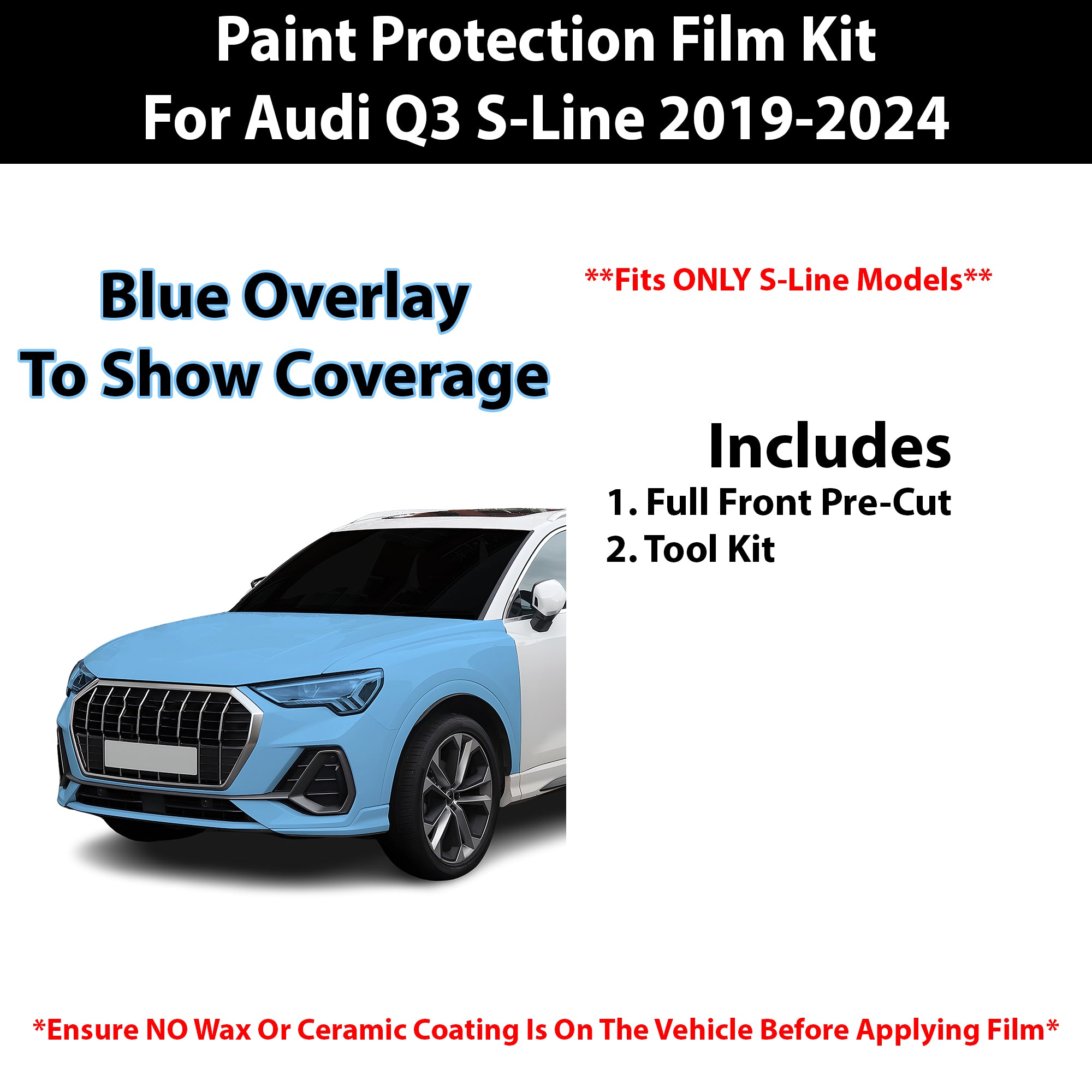 Fits Audi Q3 2019+ Precut Premium Paint Protection Film Clear Bra PPF Decal Film Kit - Bogar Tech Designs
