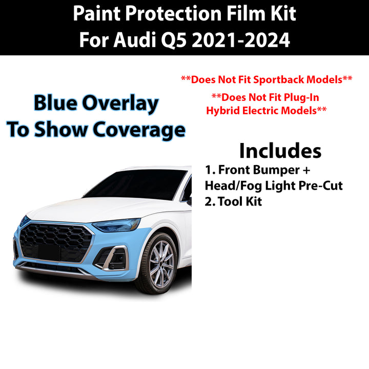 Fits Audi Q5 2021+ Precut Premium Paint Protection Film Clear Bra PPF Decal Film Kit Cover - Bogar Tech Designs