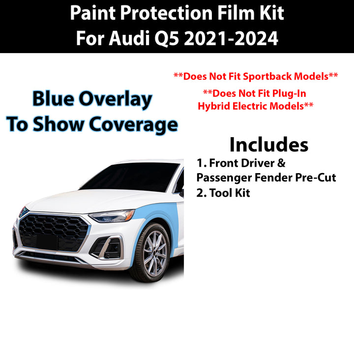 Fits Audi Q5 2021+ Precut Premium Paint Protection Film Clear Bra PPF Decal Film Kit Cover - Bogar Tech Designs
