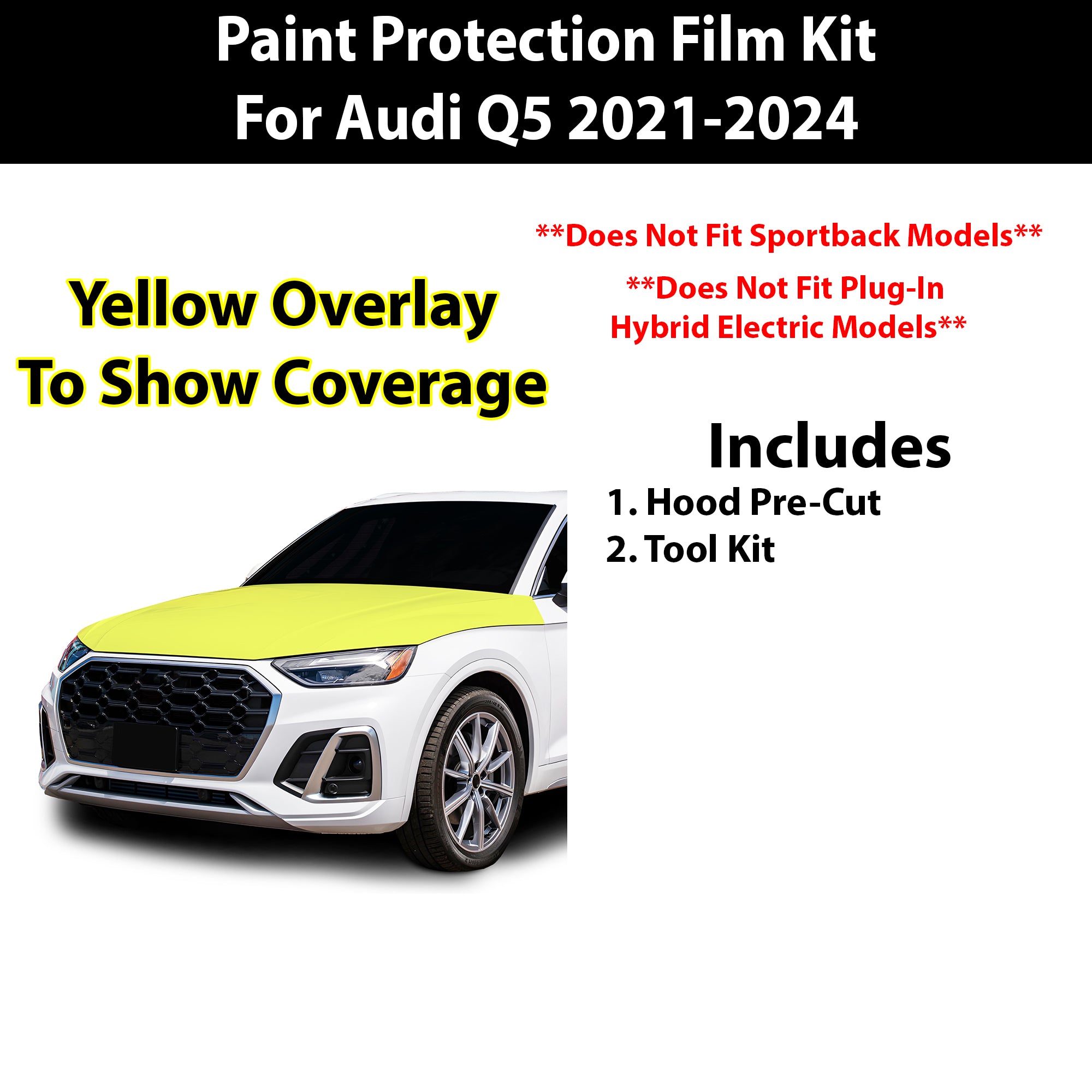 Fits Audi Q5 2021+ Precut Premium Paint Protection Film Clear Bra PPF Decal Film Kit Cover - Bogar Tech Designs