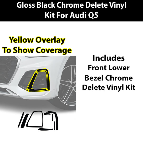 Audi Q5 2019-2025 Blackout Chrome Delete Kit - Precut Gloss Black Vinyl Overlays