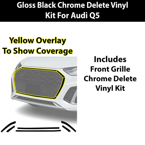 Audi Q5 2019-2025 Blackout Chrome Delete Kit - Precut Gloss Black Vinyl Overlays
