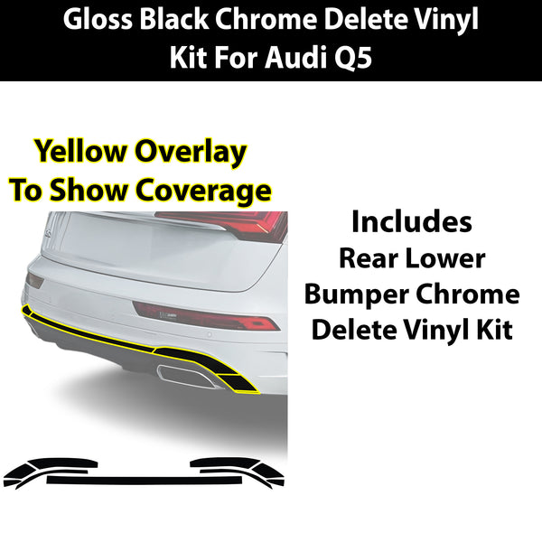 Audi Q5 2019-2025 Blackout Chrome Delete Kit - Precut Gloss Black Vinyl Overlays