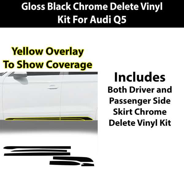 Audi Q5 2019-2025 Blackout Chrome Delete Kit - Precut Gloss Black Vinyl Overlays