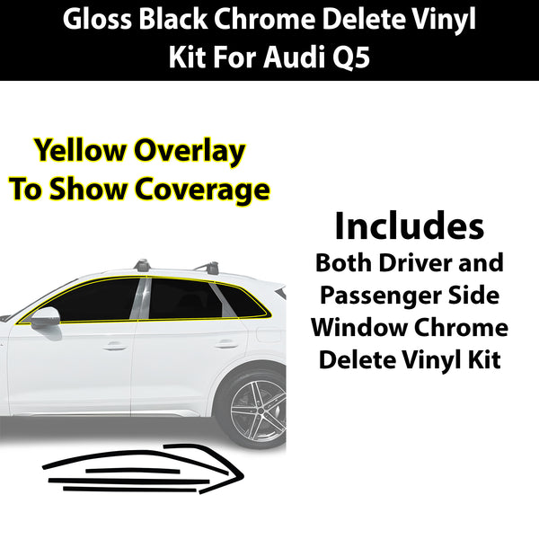 Audi Q5 2019-2025 Blackout Chrome Delete Kit - Precut Gloss Black Vinyl Overlays
