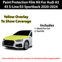 Fits Audi A5 2020+ Precut Premium Paint Protection Film Clear Bra PPF Decal Film Kit