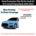 Fits Audi A5 2020+ Precut Premium Paint Protection Film Clear Bra PPF Decal Film Kit