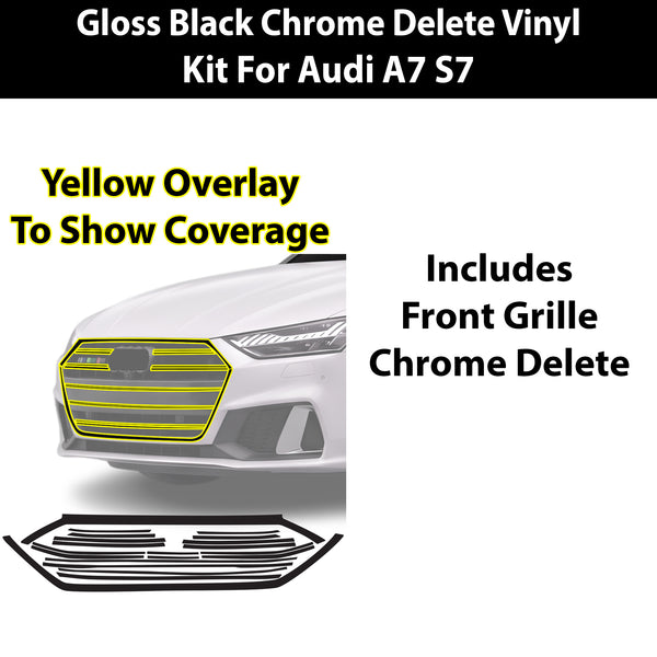 Audi A7 & S7 Sportback 2019-2026 Blackout Chrome Delete Kit - Precut Gloss Black Vinyl Overlays