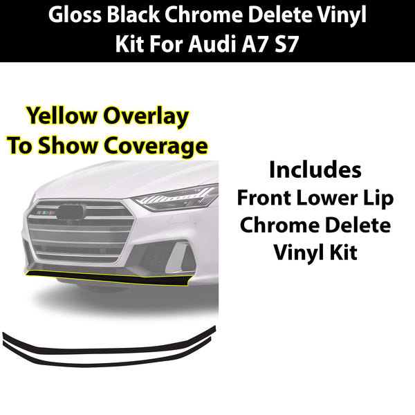 Audi A7 & S7 Sportback 2019-2026 Blackout Chrome Delete Kit - Precut Gloss Black Vinyl Overlays